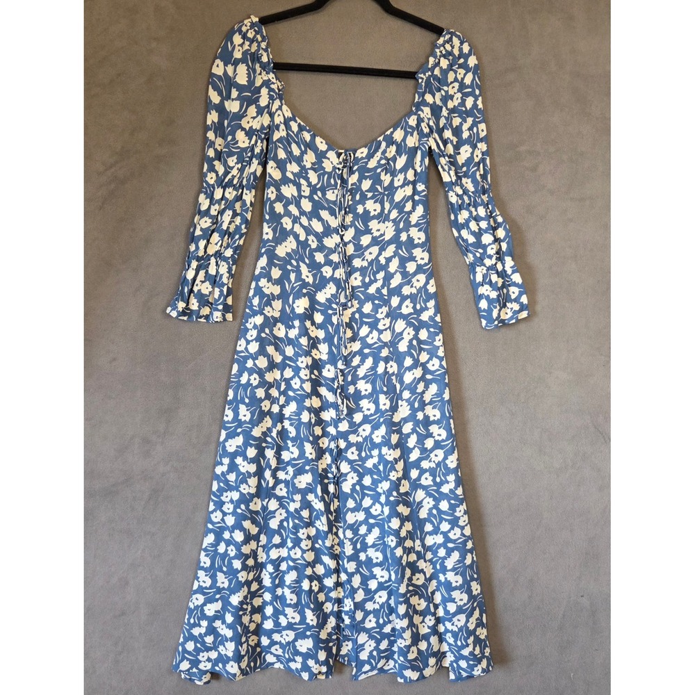 Reformation Floral Midi Dress Women Size 0 Boho Cottagecore Romantic Whimsical
